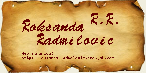 Roksanda Radmilović vizit kartica